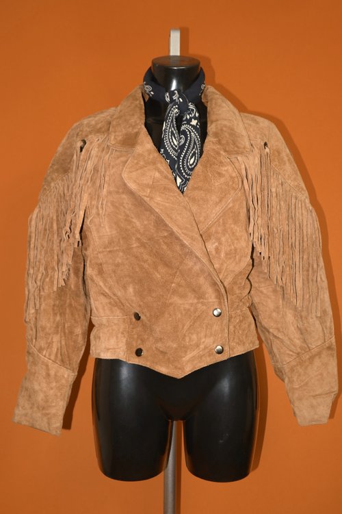 1980s Leather Fringed Western Jacket Womens Southwestern Jacket Fringe