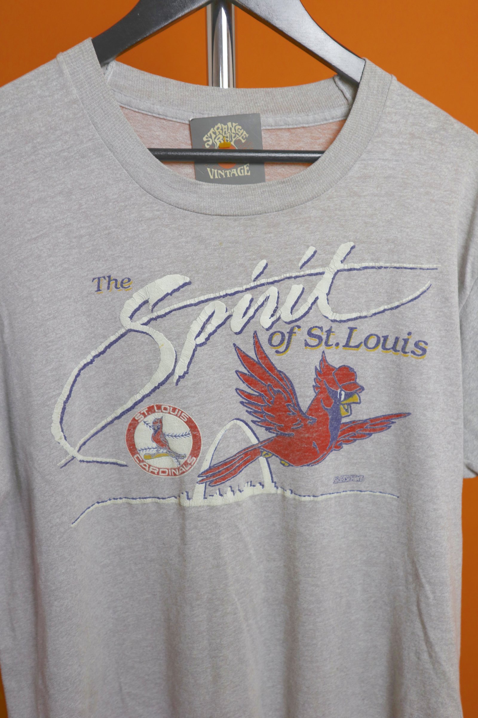 VINTAGE 80s SPIRIT OF ST LOUIS CARDINALS BASEBALL SPORTS USA SINGLE STITCH T-SHIRT - XL 1.JPG