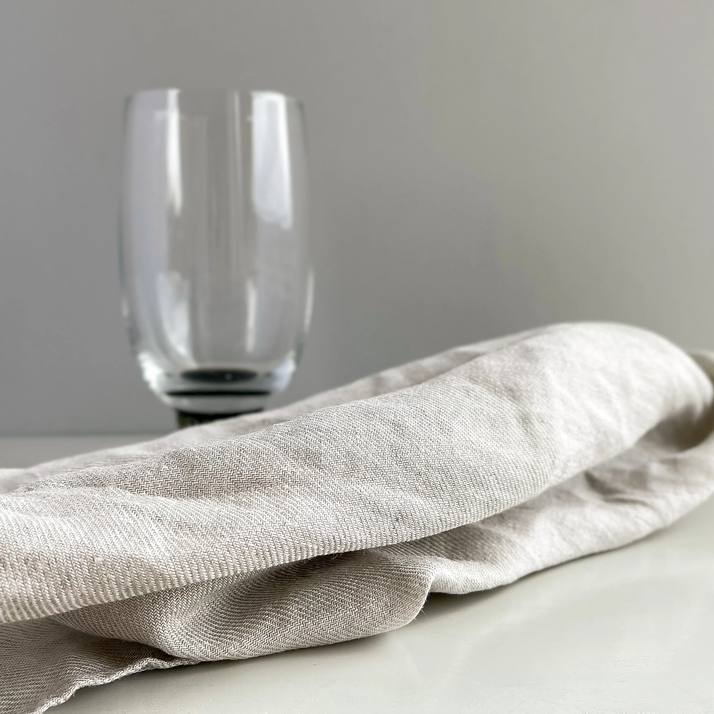 Washed linen glass cloth smoke Made in the Glen Makers of