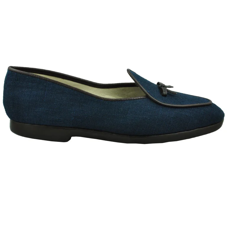 Navy Blue Linen with Brown Calf Trim 2.jpg