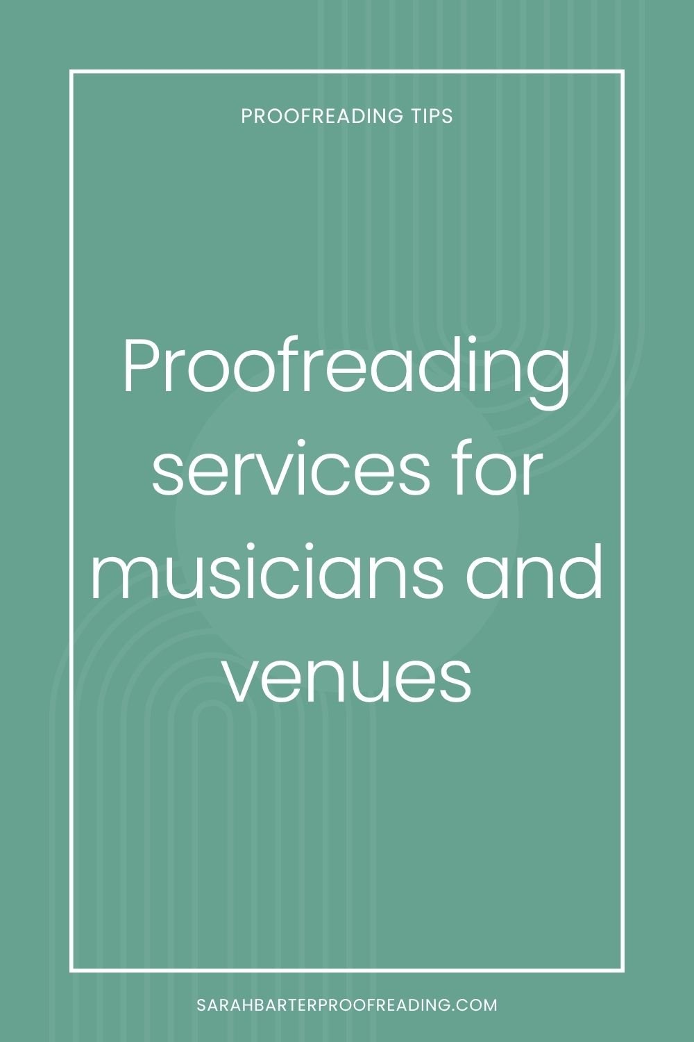 Proofreading services for musicians and venues