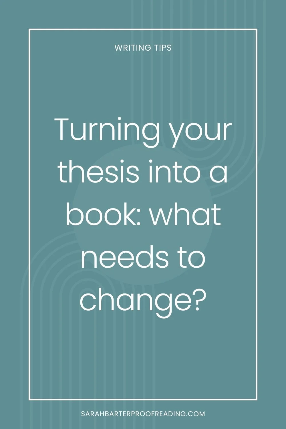 Turning your thesis into a book: what needs to change?