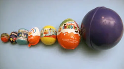 Solution : Again use something they love (candy and chocolate are good for this). Get 7 sweets or chocolate in varying sizes eg chocolate buttons, chocolate bars or lollies. They have to order them from smallest to largest - they get to eat 1 candy if they really concentrate. Reverse problem : Get them to line up the sweets from largest to smallest. Again they get one candy if they concentrate. If you don’t want to use candy use Raisins, cheese, carrots, crackers of different sizes. They still get to eat them at the end!