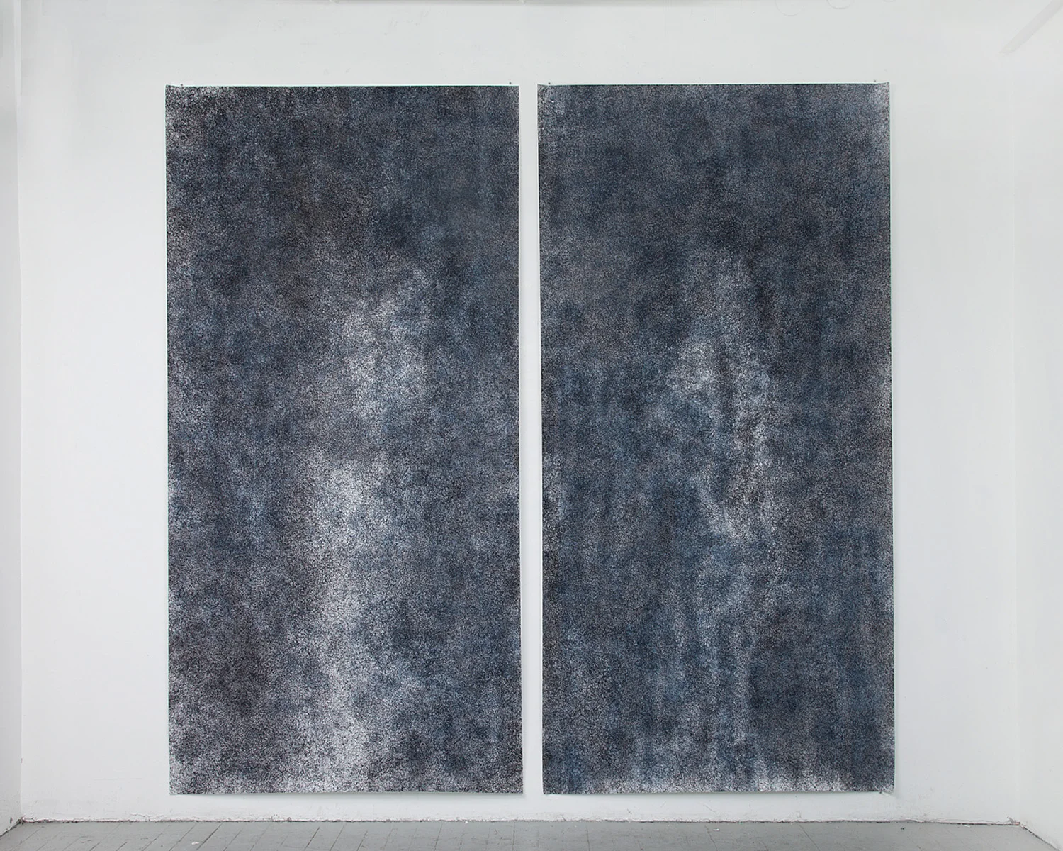 Dark Ground . Ink on paper. 2016. 125" x 60" each panel.