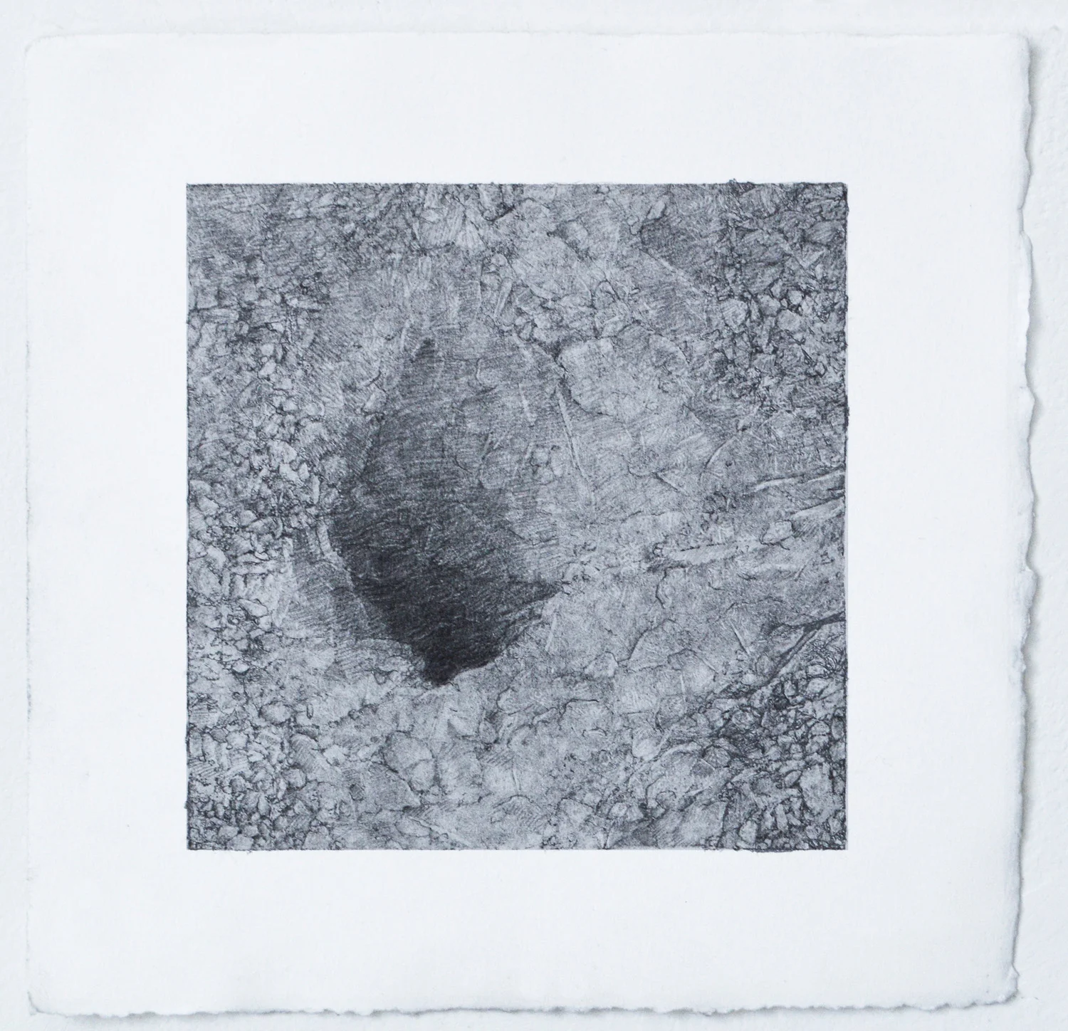 Ground. Graphite and Monoprint. 2018. 6” x 6”