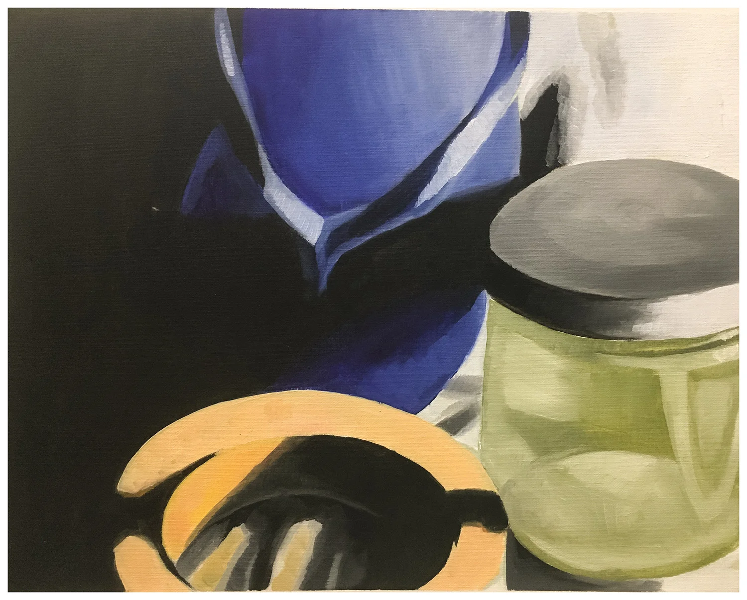 Kyleigh B. Homework Assignment: Paint a Still life. Oil paint on canvas paper. 2018. 9” x 12”