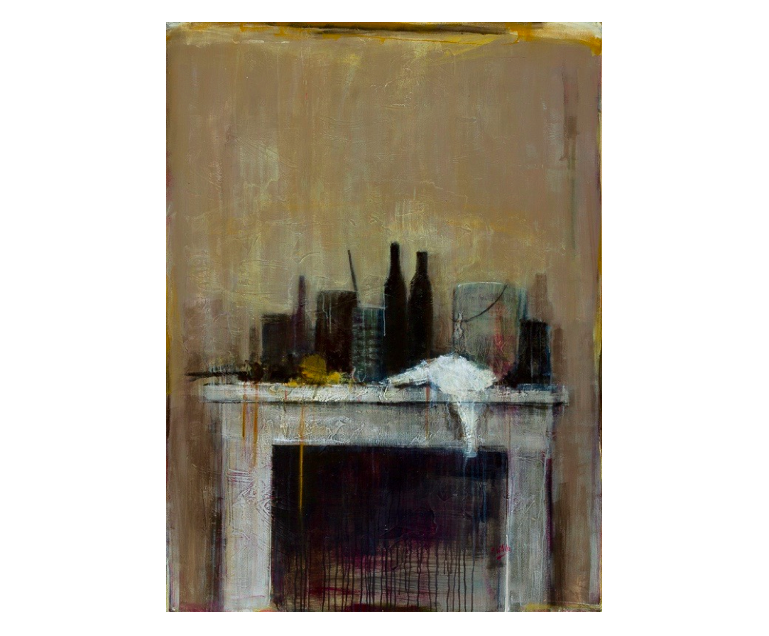Cheminée Jaune Paul Vilalta, Acrylique, 130 x 97 cm