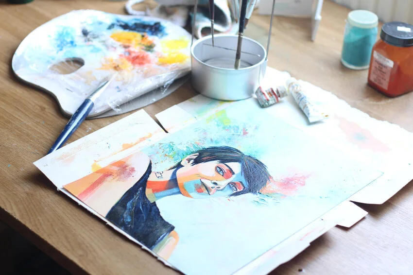 Portrait à l’huile / Visuel réalisé pour la dernière édition du festival Chacun son Court à Strasbourg.