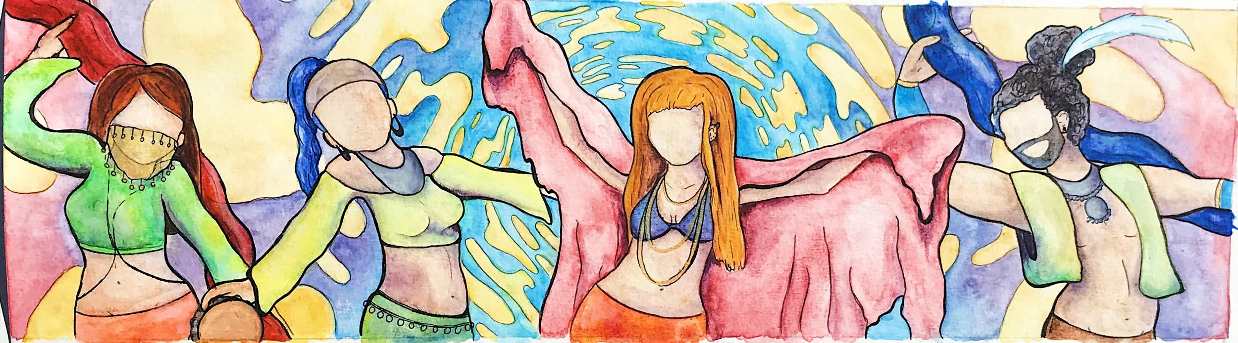 Traveling Gypsies Watercolor and Ink