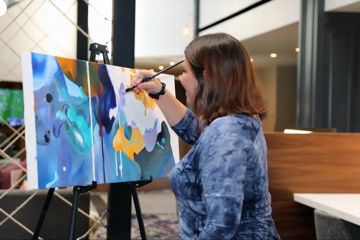 In progress- Live painting at the September Savannah Art Walk opening reception 