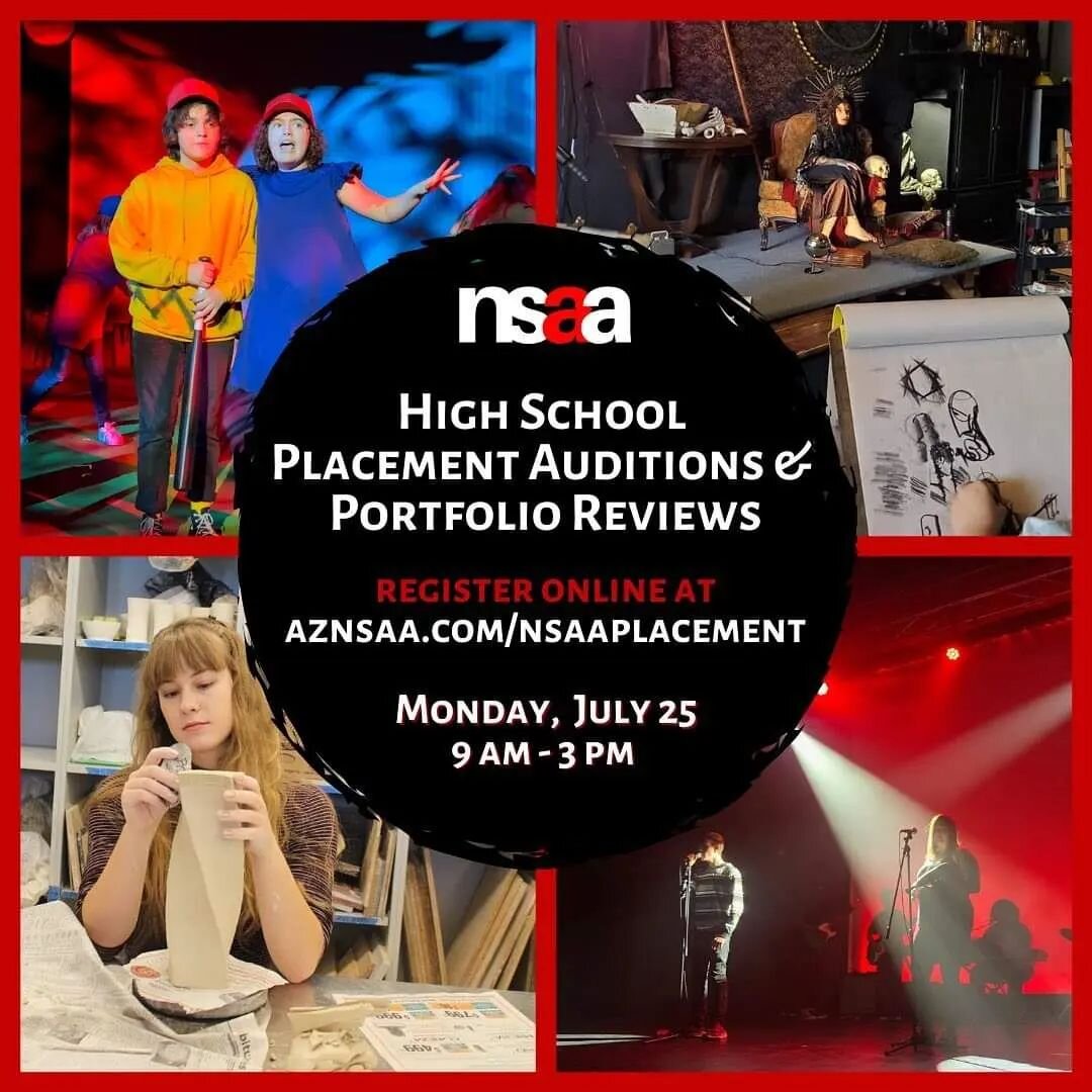 Any new High School students seeking placement in our Visual Arts courses or any Advanced Performing Arts courses should sign up for a Visual Arts Portfolio Review and/or Advanced Performing Arts Placement Audition on Monday, July 25th (9 am - 3 pm).