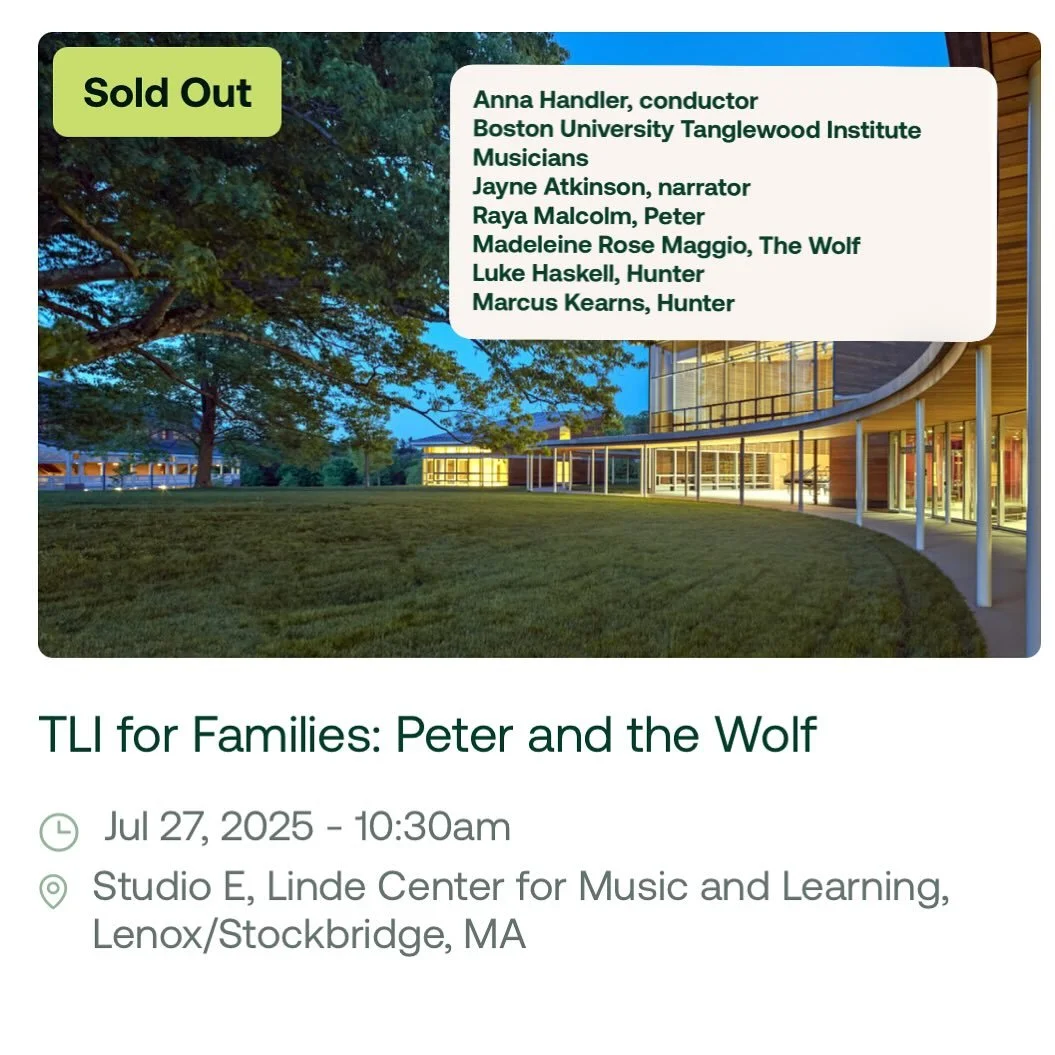 Very stoked to be doing some physical theatre this weekend with some very talented folks. Helping to bring the Peter and the Wolf score to life alongside students studying in the @bu_tanglewood program. 🎶 The incredible @annahandler.music is conduct