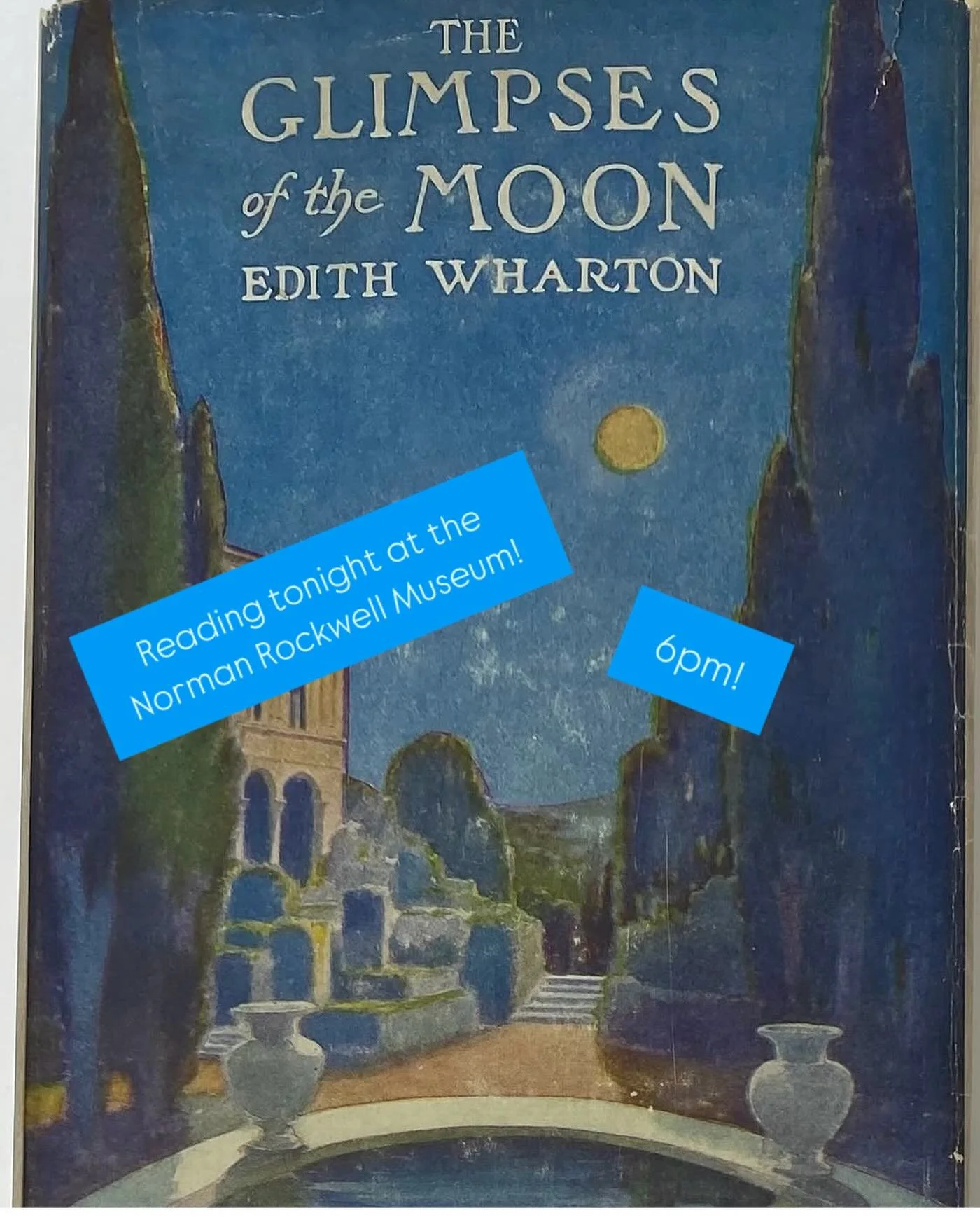 ✨Tonight✨ I&rsquo;ll be doing a dramatic reading from Edith Wharton&rsquo;s, The Glimpses of the Moon at the @norman_rockwell_museum Stockbridge, MA 🌕 A collaboration between the museum and @themountlenox, art and literature come together for an eve