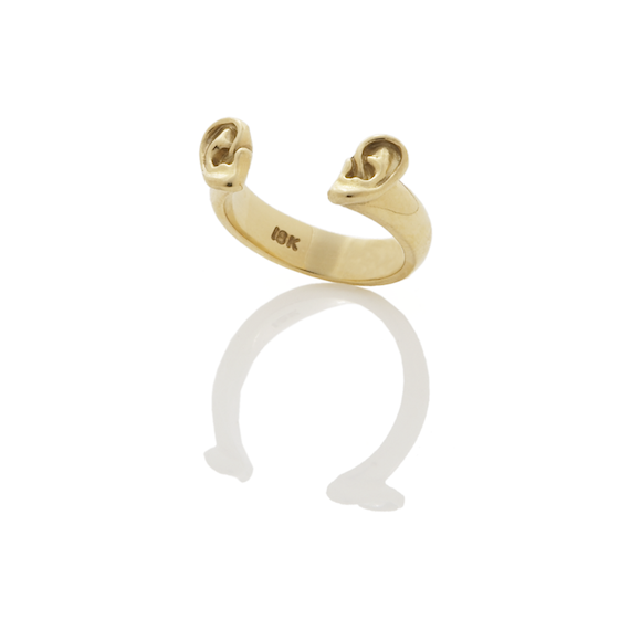Ear Ring, 18K Yellow Gold, Ears are 7mmx4mm each, band is 4mm wide , 2010