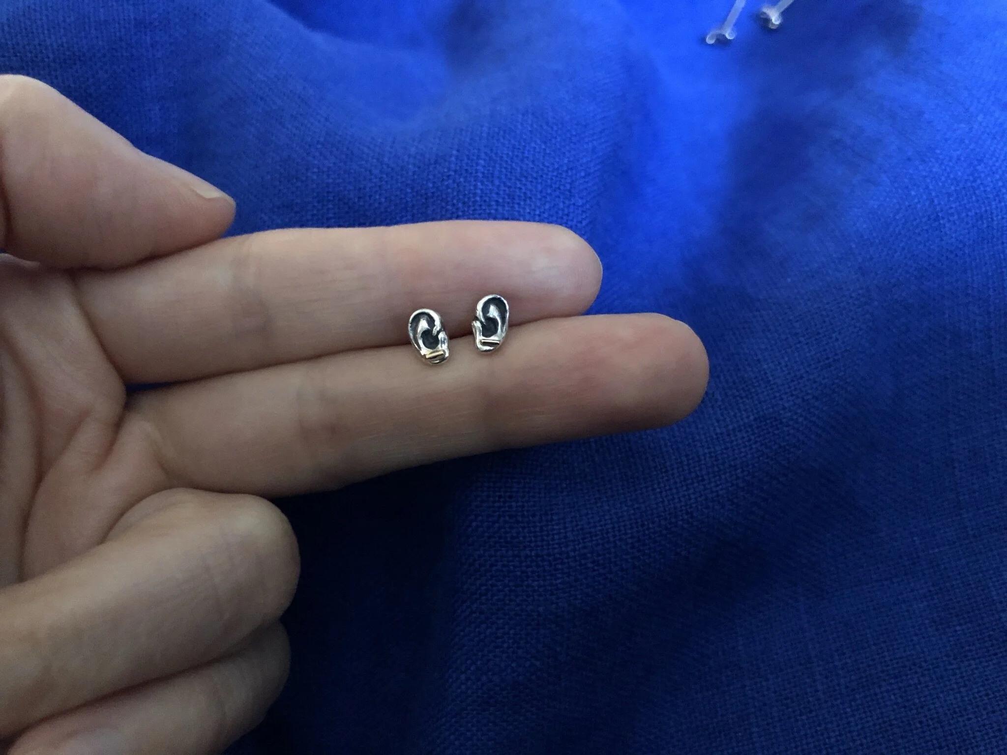 Ear Earrings with Gold Bar Studs by Kristy Lin