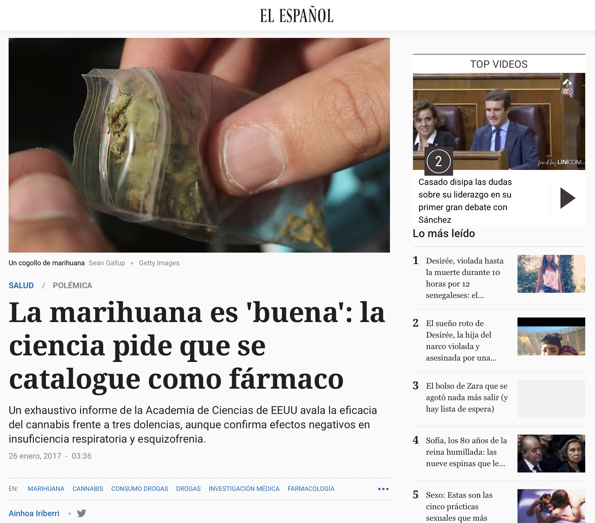 La marihuana es ‘buena’: la ciencia pide que se catalogue como fármaco