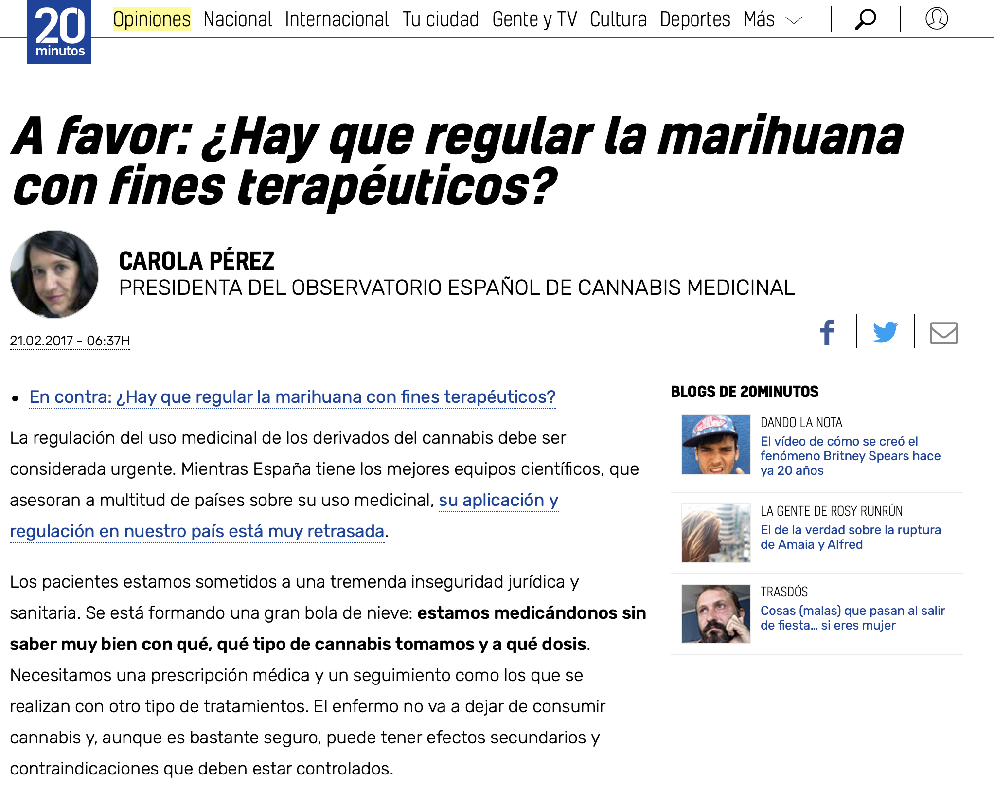 A favor: ¿Hay que regular la marihuana con fines terapéuticos?