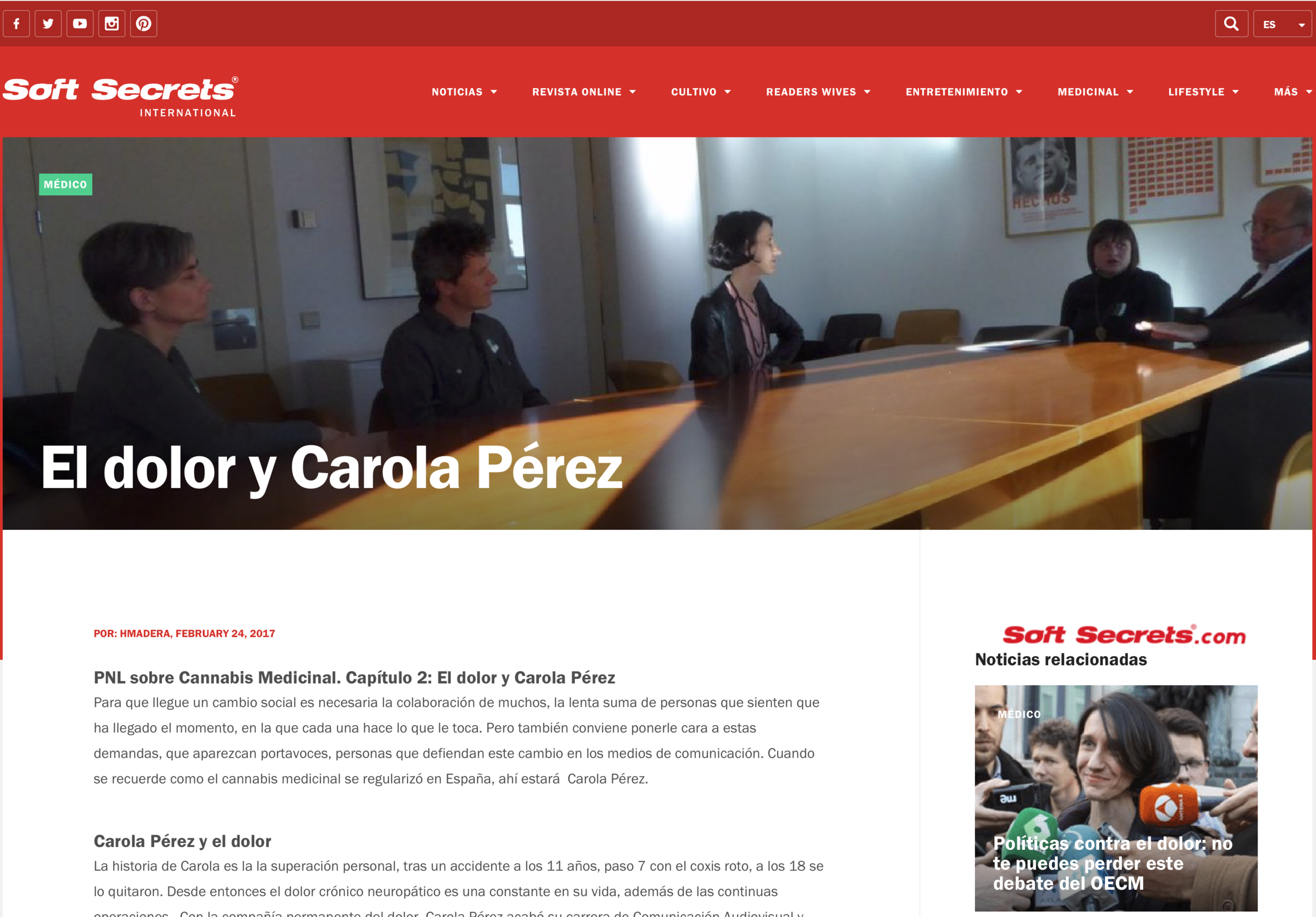 El dolor y Carola Pérez