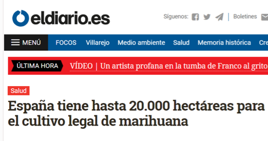 España tiene hasta 20.000 hectáreas para el cultivo legal de marihuana