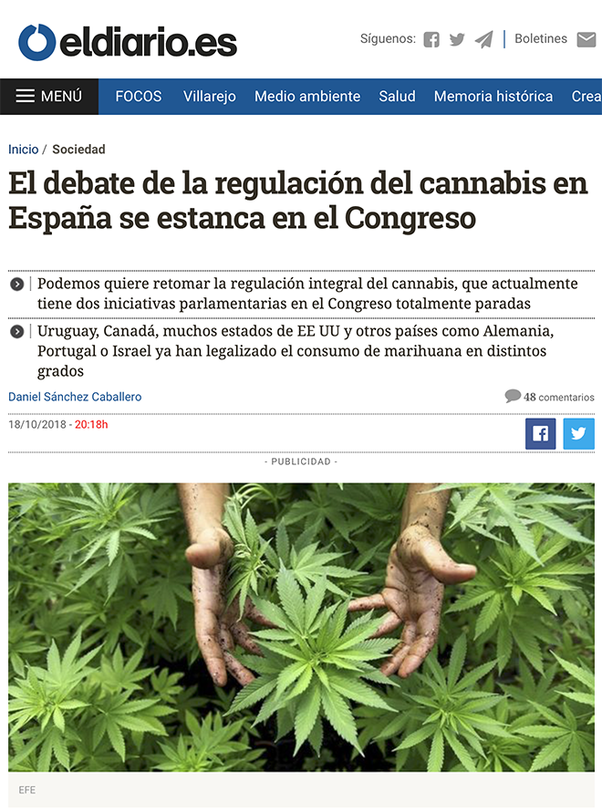 El debate de la regulación del cannabis en España se estanca en el Congreso