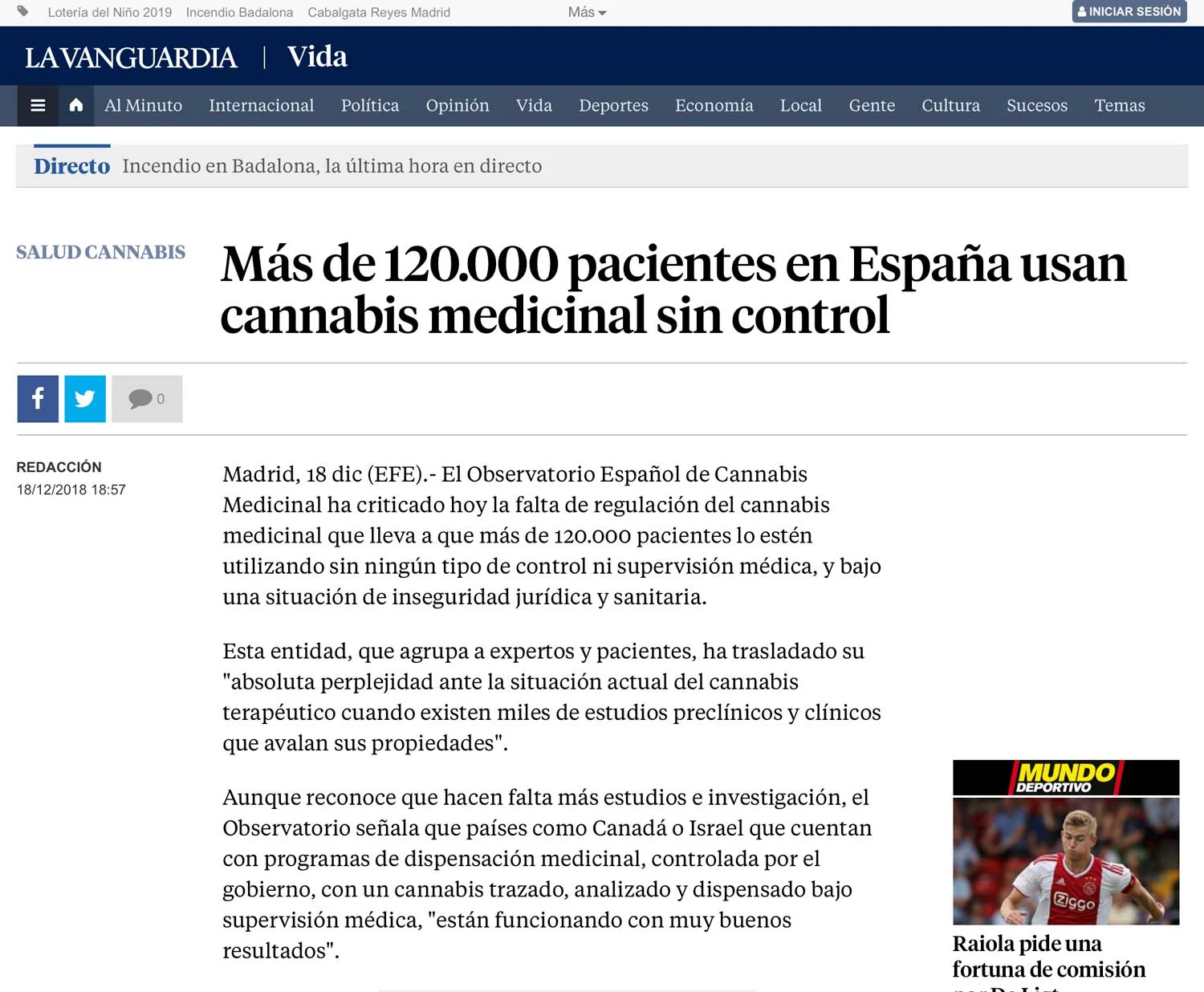 Más de 120.000 pacientes en España usan cannabis medicinal sin control