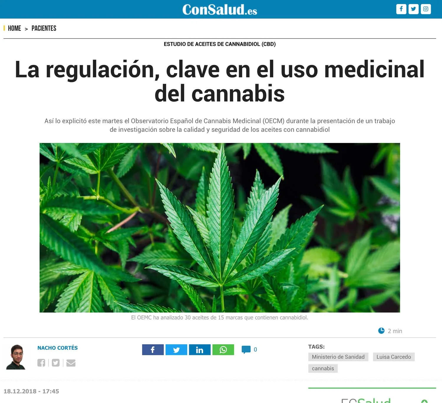 La regulación, clave en el uso medicinal del cannabis