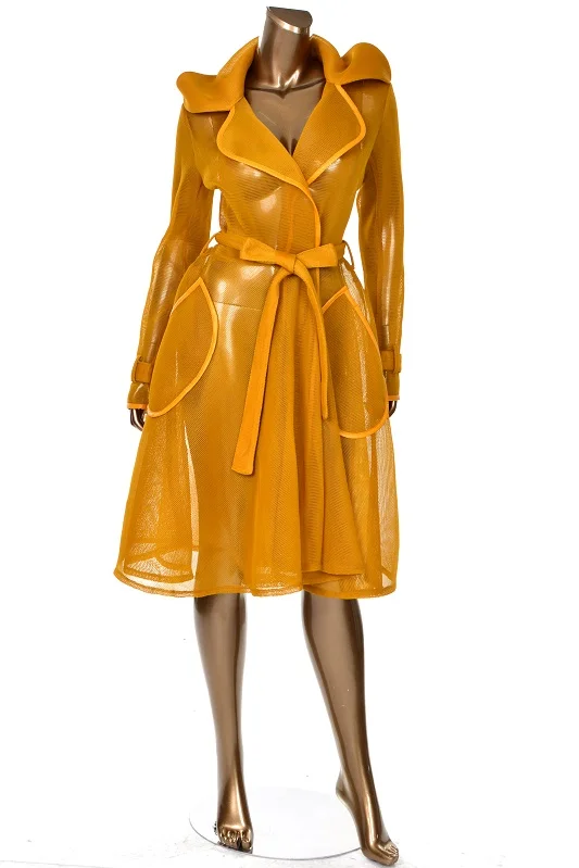 mesh trench coat plus size