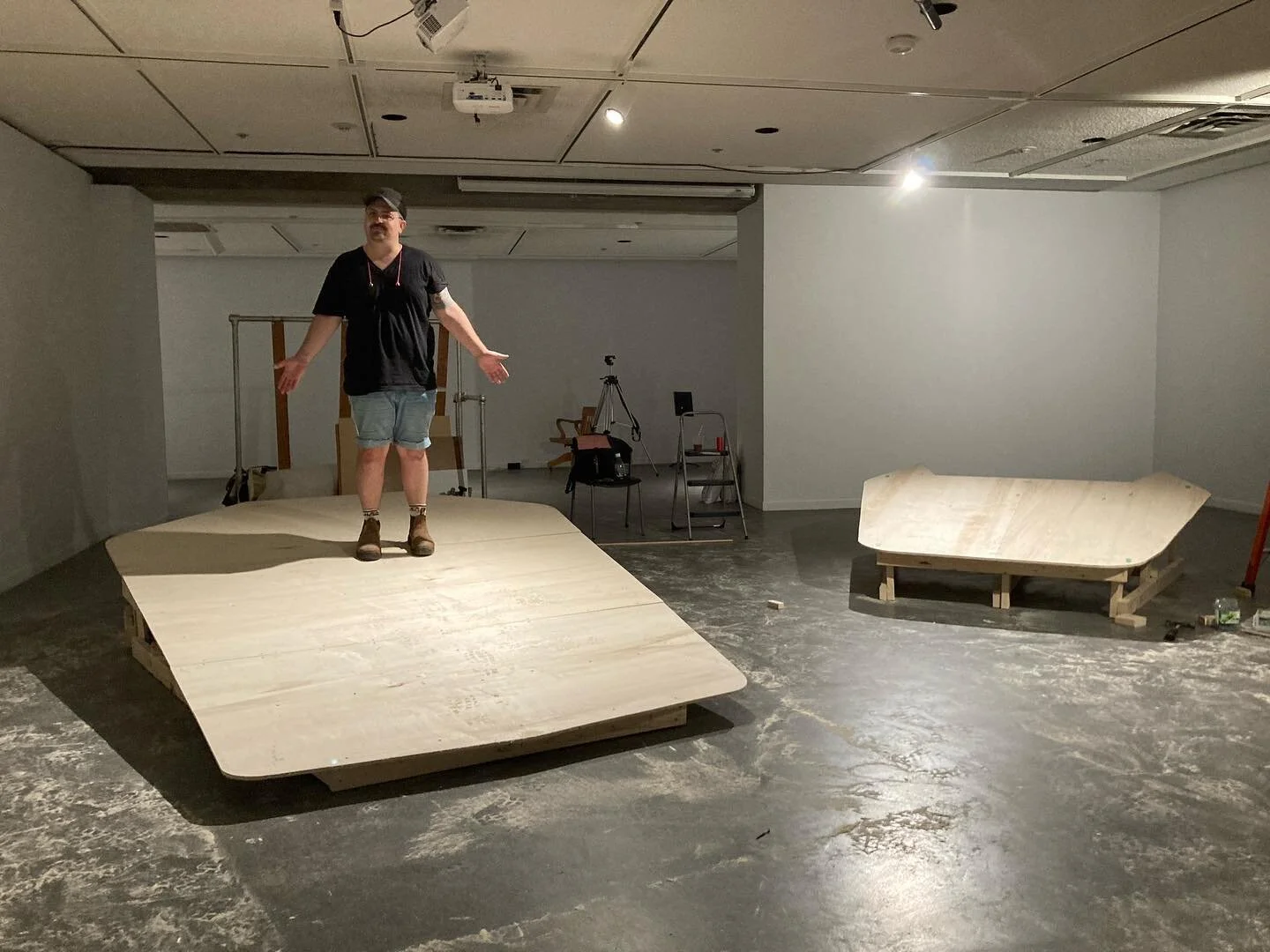 A pair of sculptures I fabricated for artist Lou Sheppard for an exhibition at Dalhousie Art Gallery, based on the architecture of the building