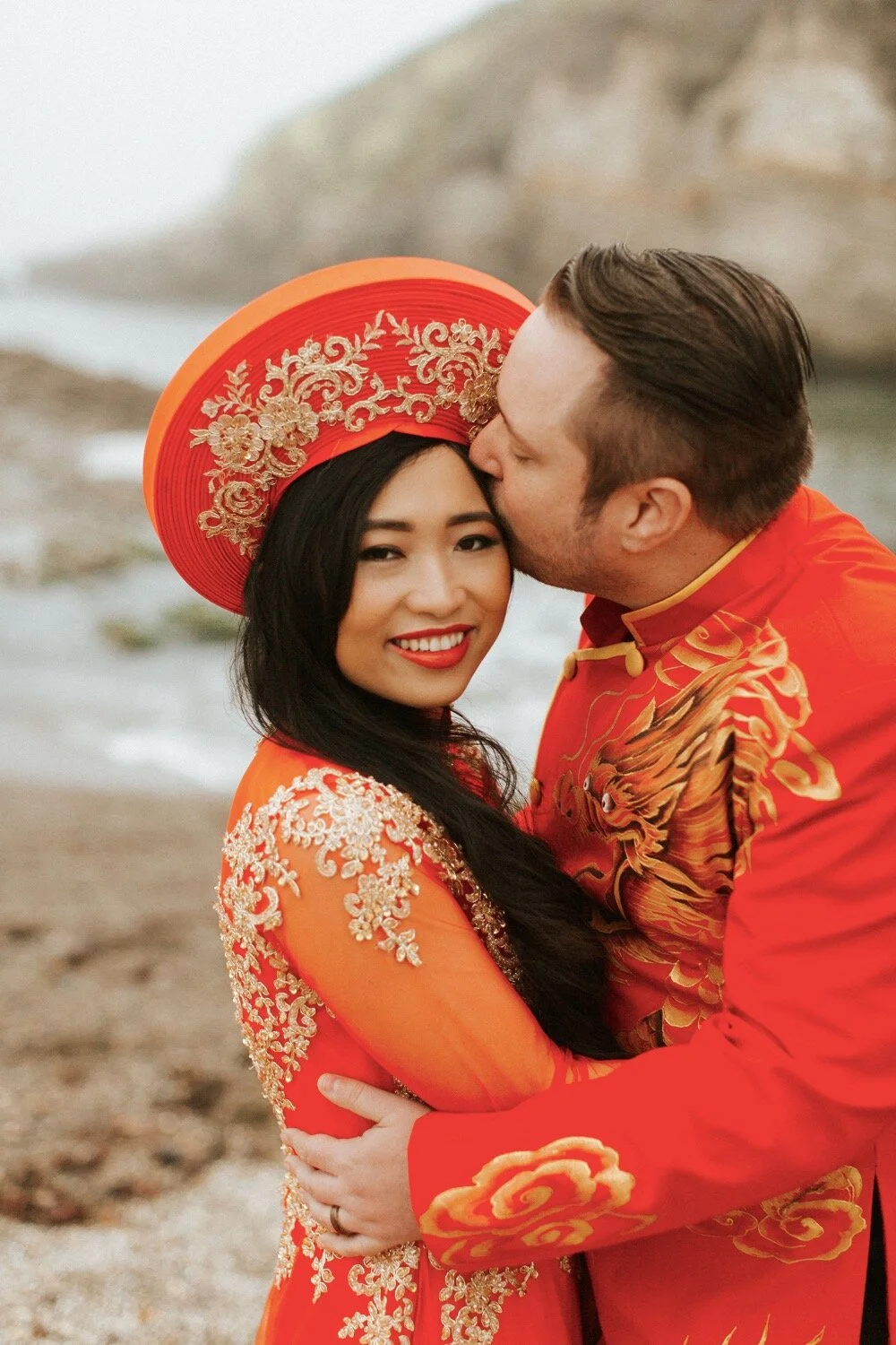 Vietnamese Wedding Ao Dai Couple Buy Red Wedding Ao Dai Attach