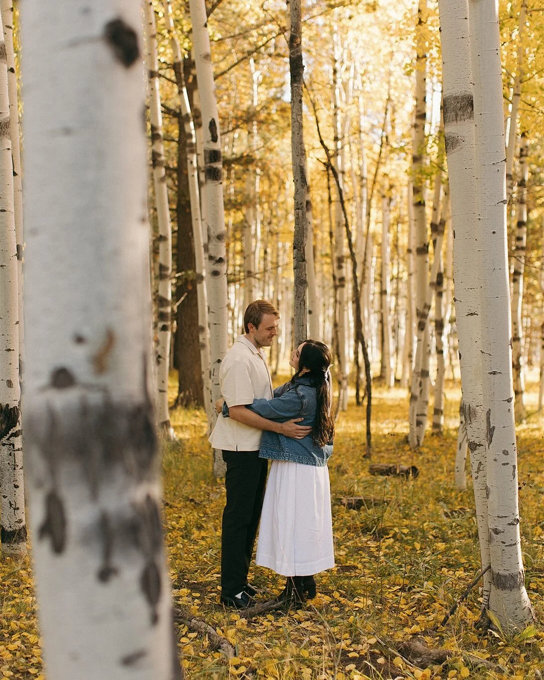 From Megan and Max&rsquo;s fall engagement photos in Flagstaff this past weekend&mdash;

Aside from the internal excitement surrounding the forest and the full moon and the very golden sunlight absolutely going off, I&rsquo;ve spent every day this we