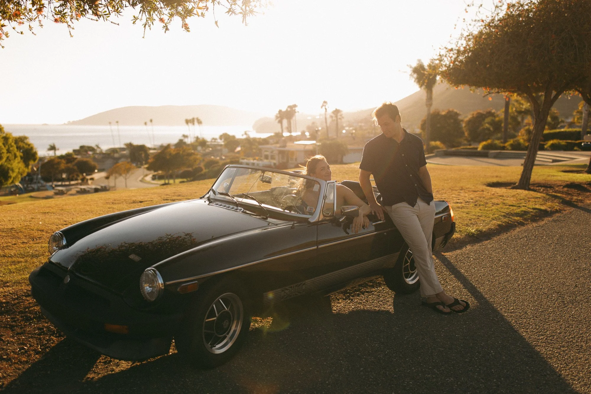 Classic Car Engagement Photos | Shell Beach, CA