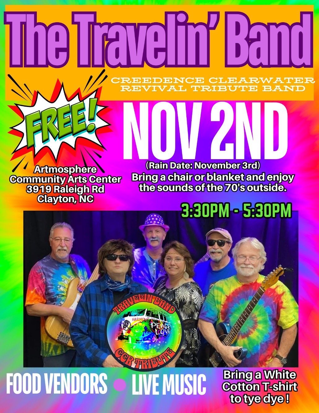 CCR Tribute Band - "The Travelin' Band" Outdoor Free Concert