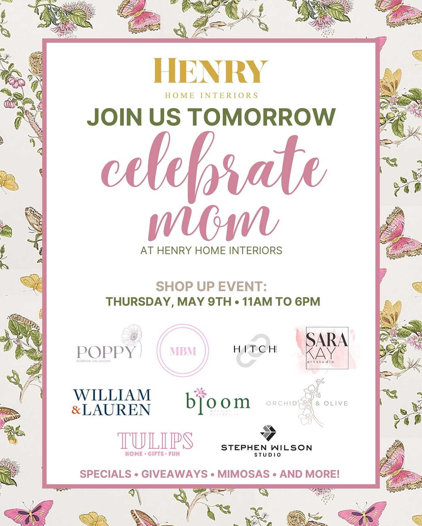 We can&rsquo;t wait to see you and help you pick out something fabulous for MOM tomorrow Thursday, May 9th 11am to 6pm!! 💕 Our pop up shops have put together an amazing giveaway too! Think luxury art, jewelry, gift cards and more! ✨🎉 #CelebrateMOM 