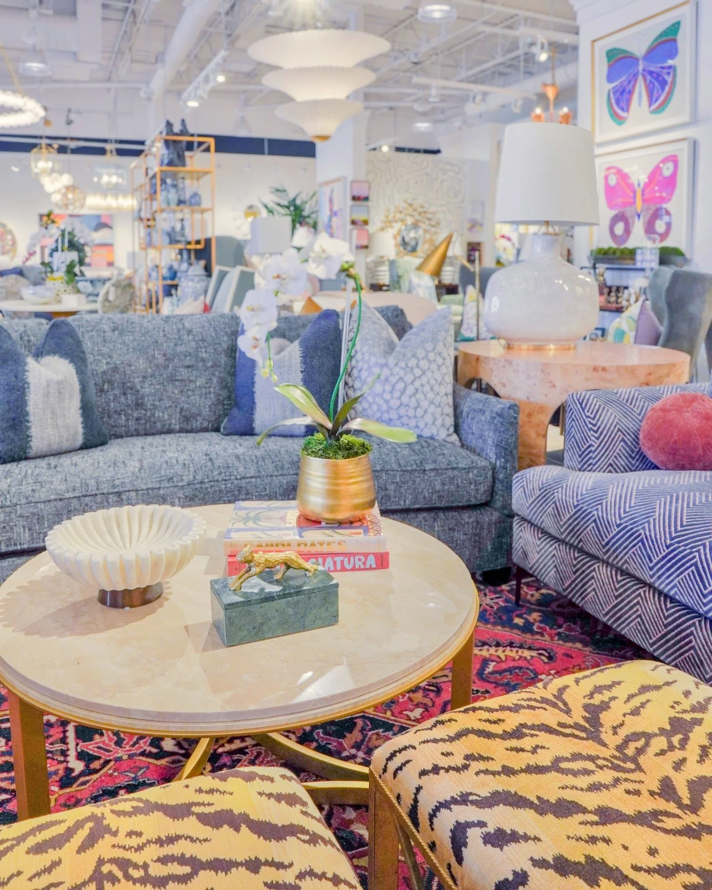 The recipe for a perfect space includes a statement chair, ottomans, and decorative pillows that bring it to life. 
#henryhomeinteriors #interiorinspo #furniture