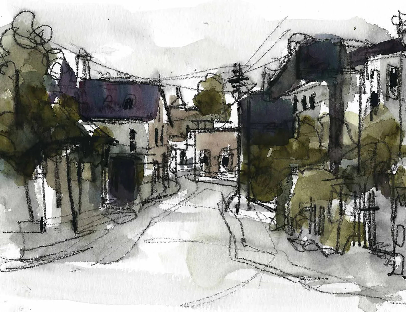 View of Coliemore Road. Original Painting