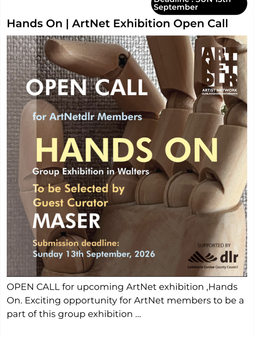 Hands On - ArtNetDlr - Walters, Dunlaoire. Upcoming in late Oct