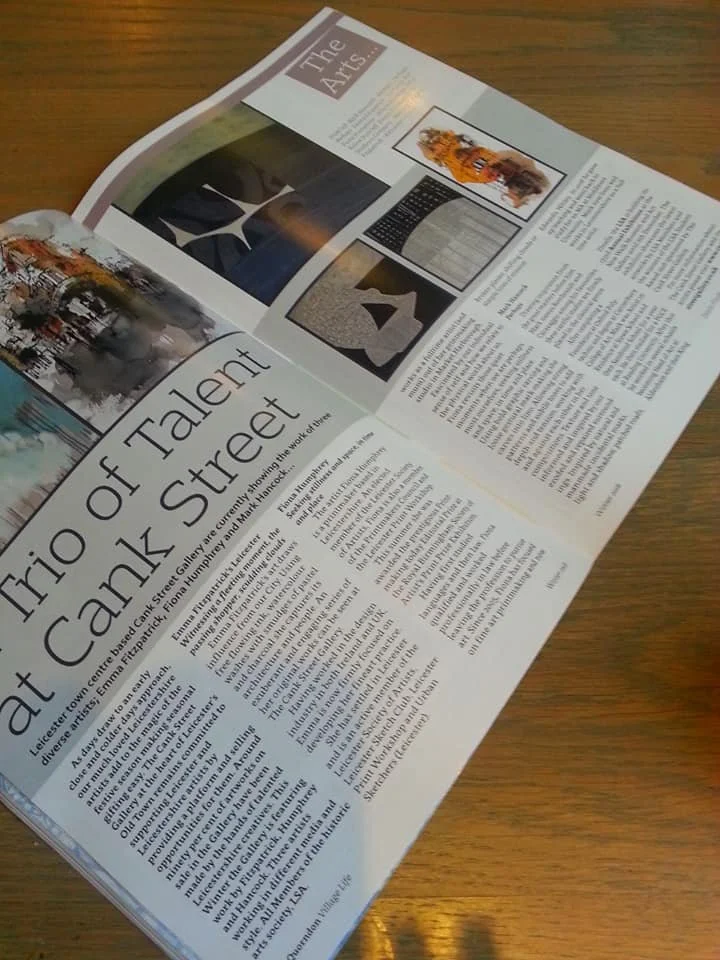 The Quorndon Village Life – Dec 2018 (Double-page feature highlighting myself and two other artists)