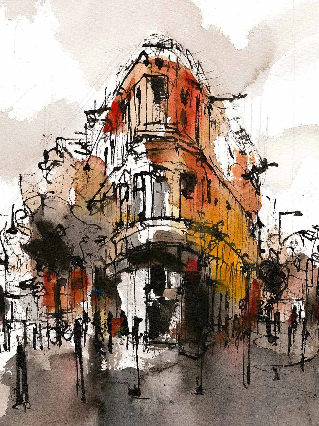 The Exchange, Leicester. Mixed Media (sold)