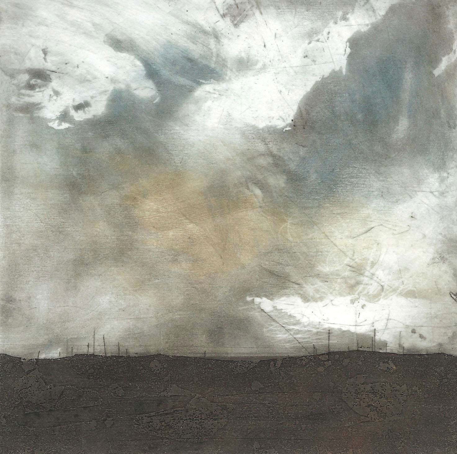 SOLD - 'Horizon' - Etching Landscape 9/20 (Variable Edition). Unframed. Print size: 12.5cms x 12.5cms