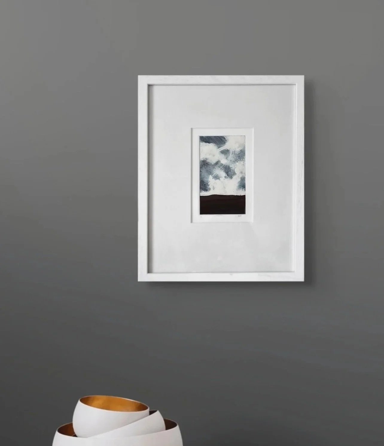 Sky 2 - Monoprint 1/1 (Framed). Print size: 13cm x 7.5cms