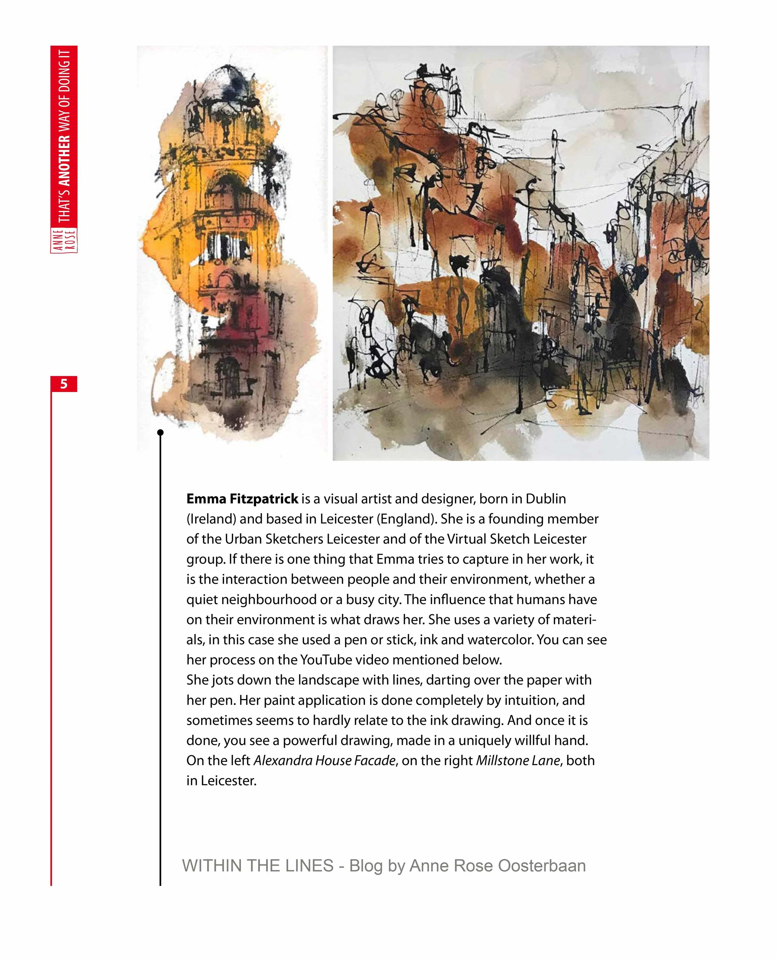 Urban Sketchers Netherlands – “Within the Lines” (April 2022) Feature by Anne Rose Oosterbaan