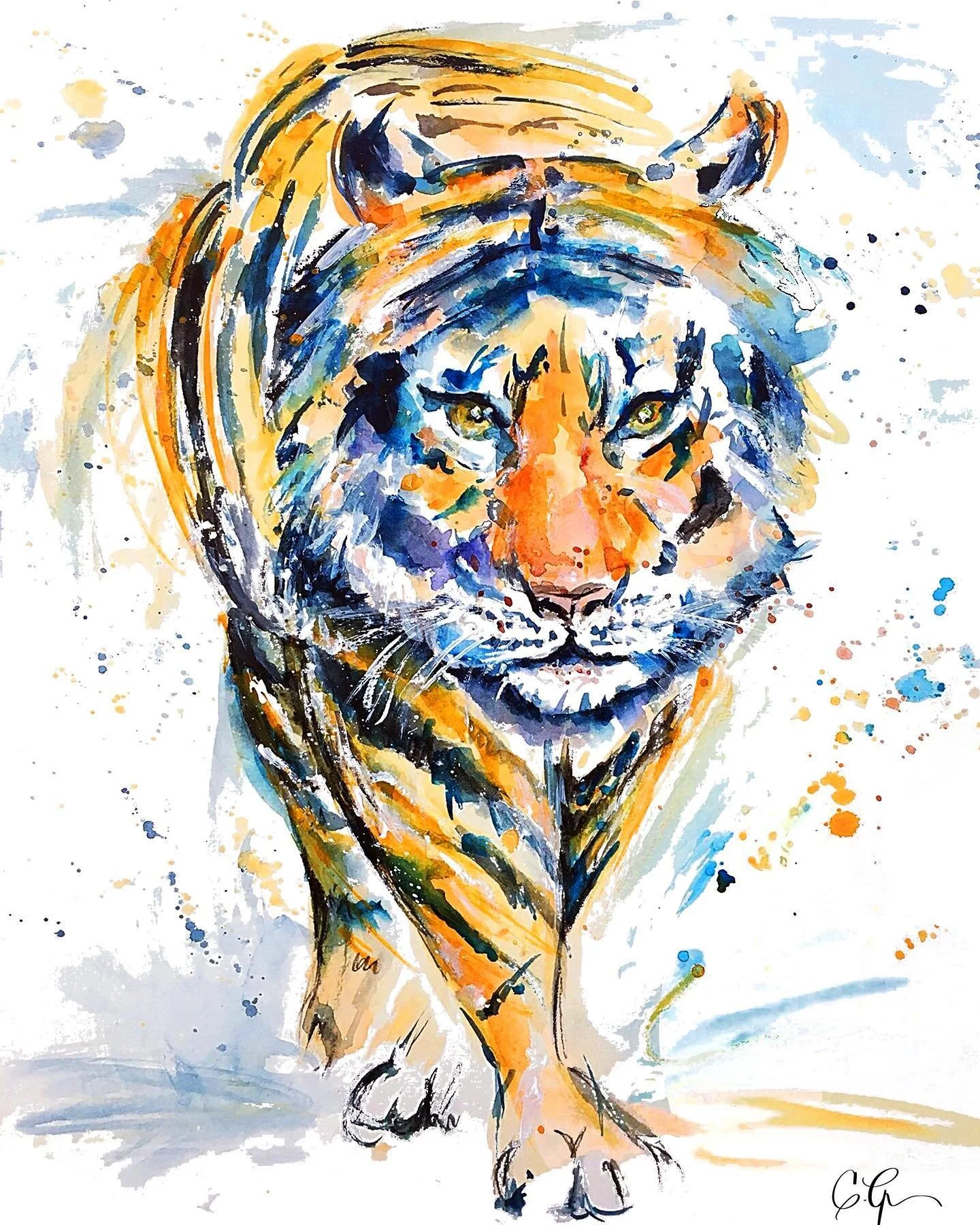 Tigers and elephants. Because it&rsquo;s a fall Saturday in Alabama. 🏈 🍁 🐅 🐘 &thinsp;
&thinsp;
(All artwork available as prints!)