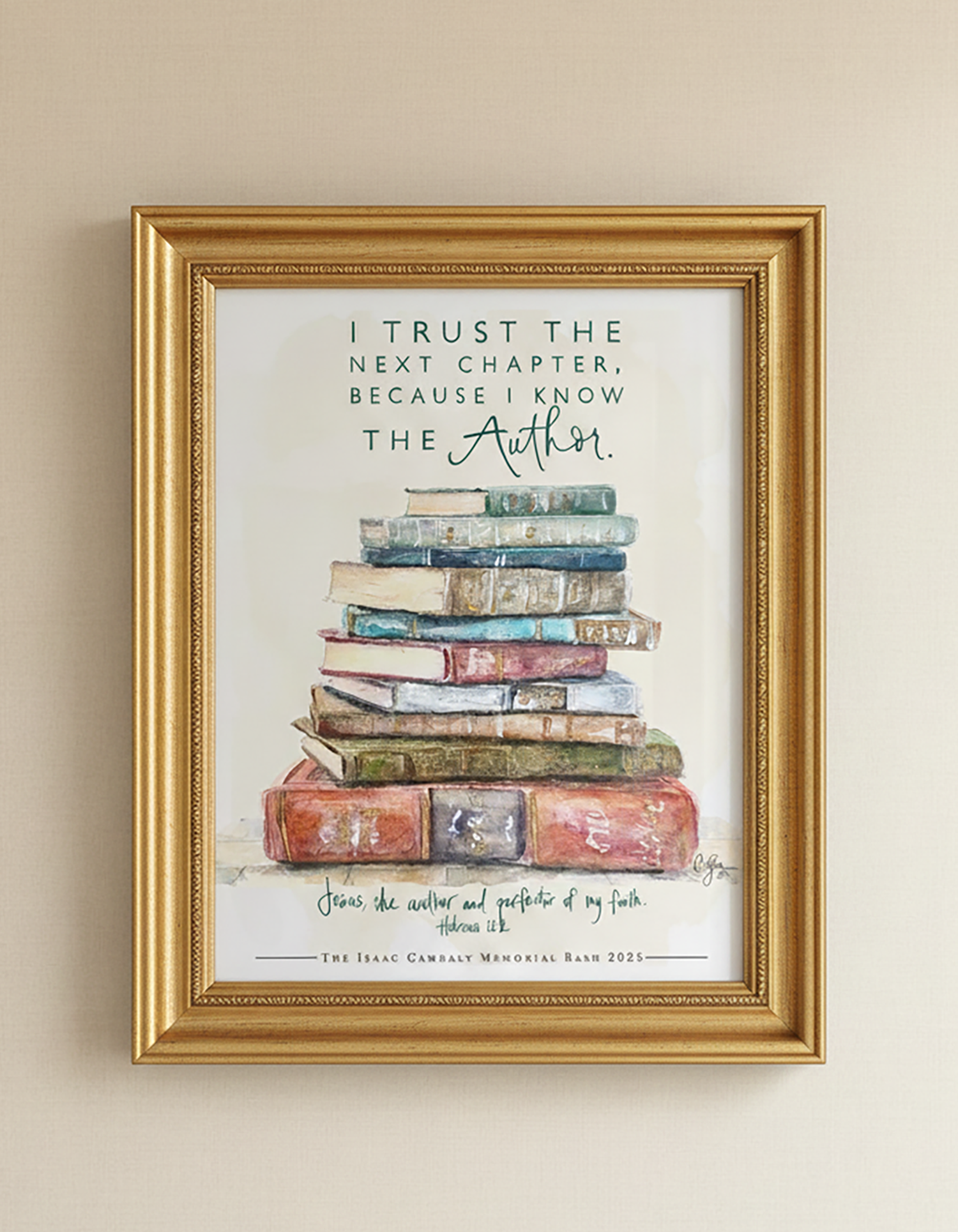 Isaac's Author Print: Original Watercolor Design "I Know the Author" Art Print Benefiting the Isaac Joel Camealy Birthday Bash