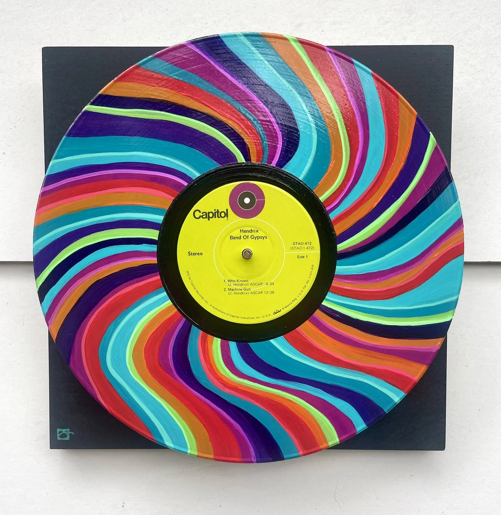 Band of Gypsys (Jimi Hendrix)
 
12x12 Painted Up-cycled LP Record on Wood Panel