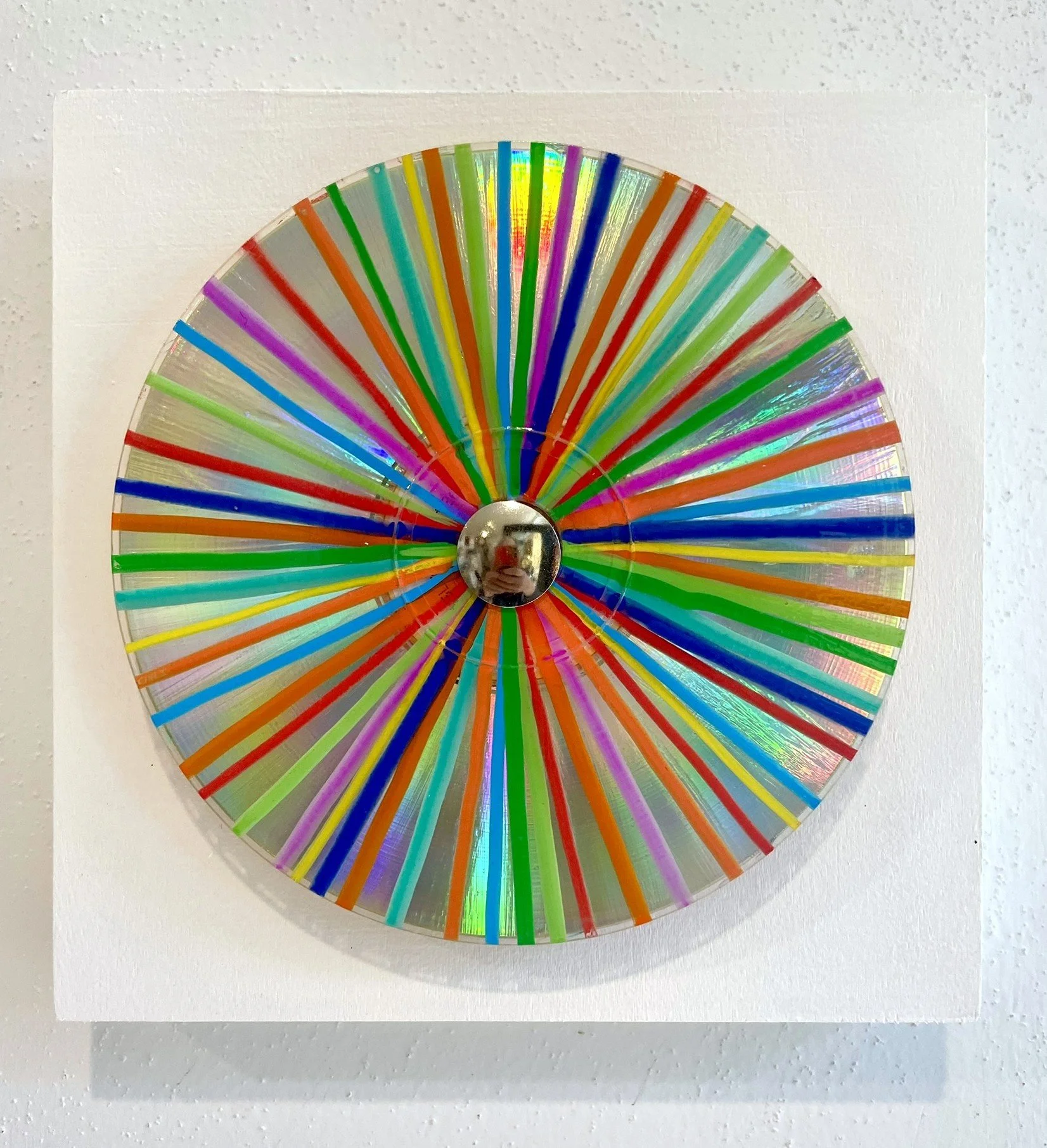Prismatic Rainbow
 
6x6 Painted Up-cycled CD on Wood Panel