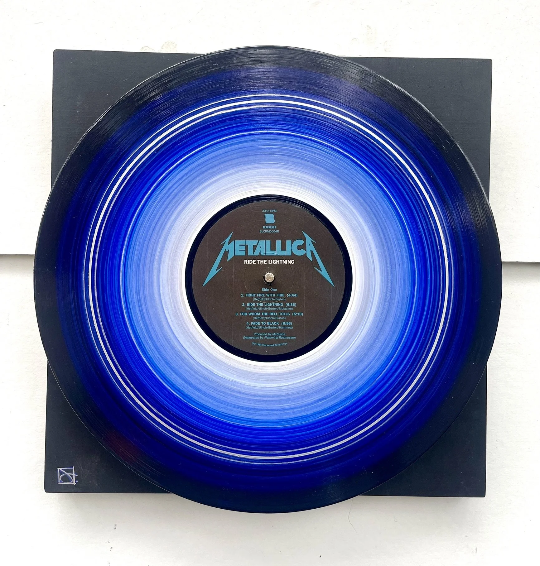 Ride the Lightning (Metallica)
 
12x12 Painted Up-cycled LP Record on Wood Panel