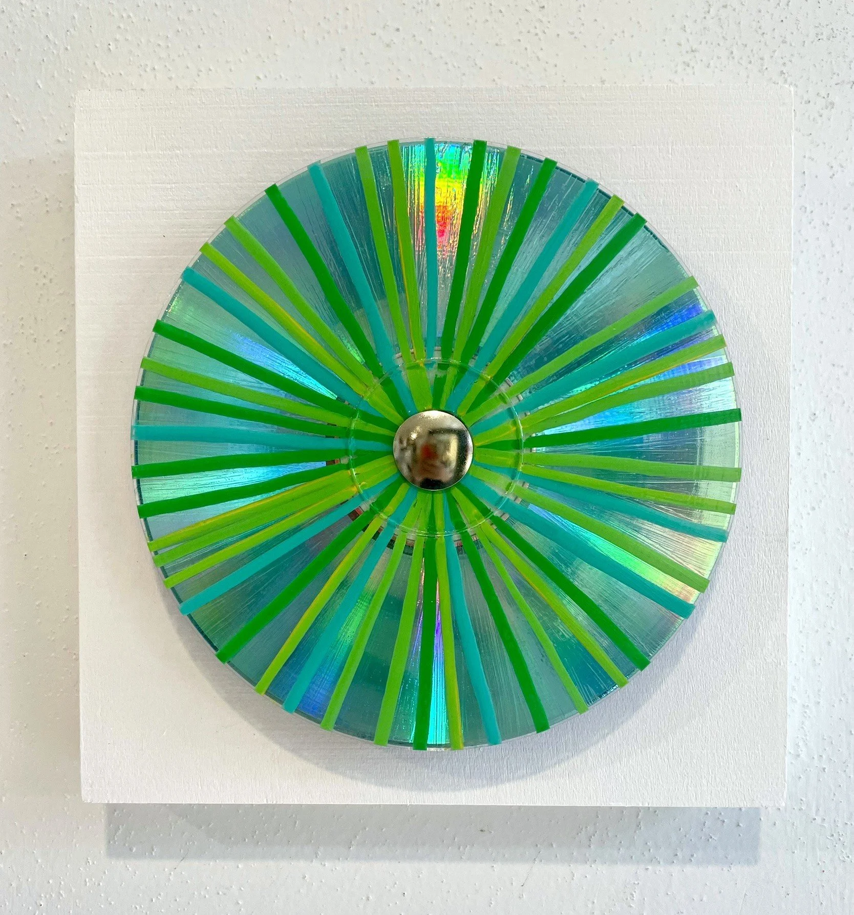 Prismatic Green
 
6x6 Painted Up-cycled CD on Wood Panel