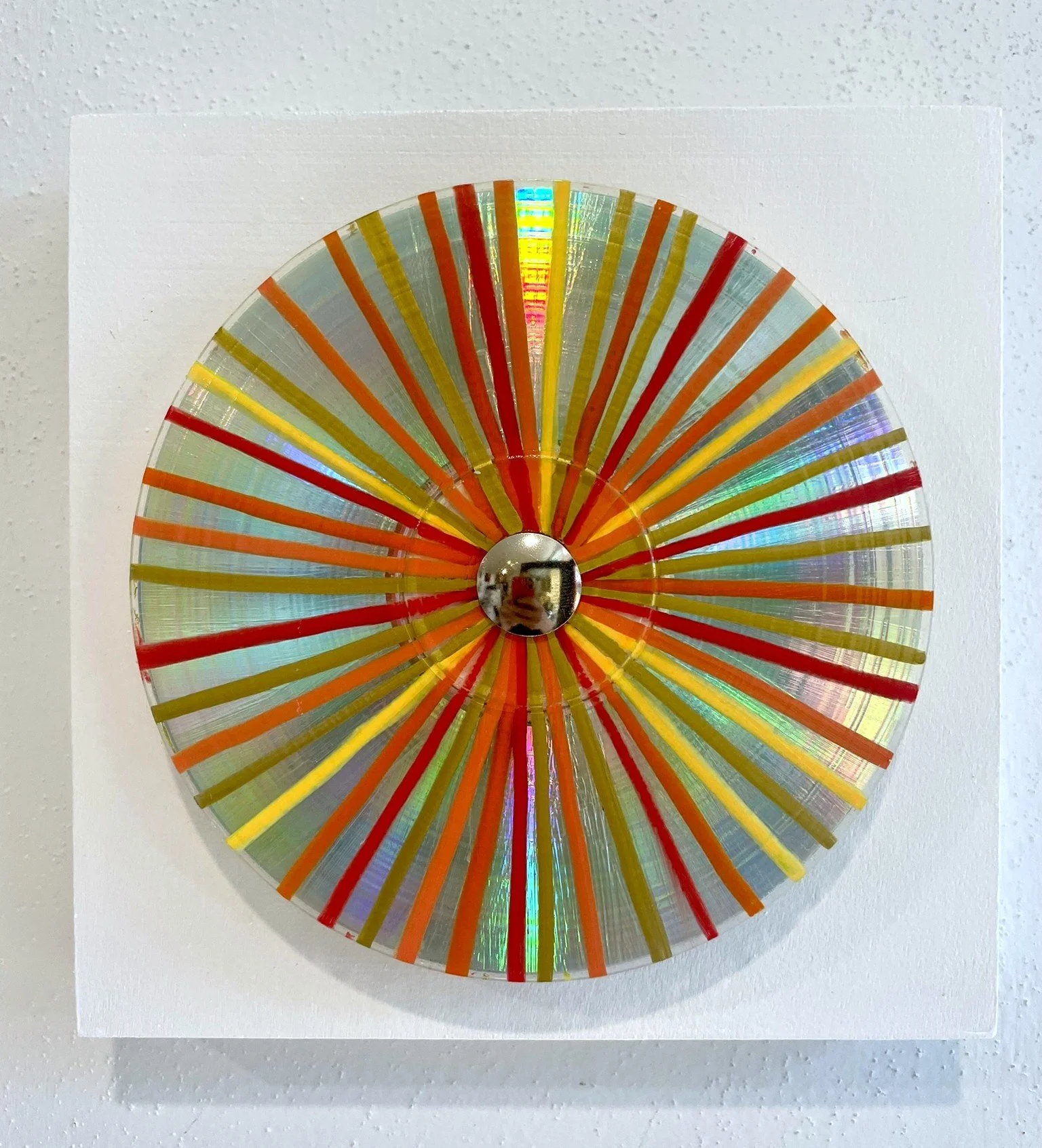 Prismatic Gold
 
6x6 Painted Up-cycled CD on Wood Panel