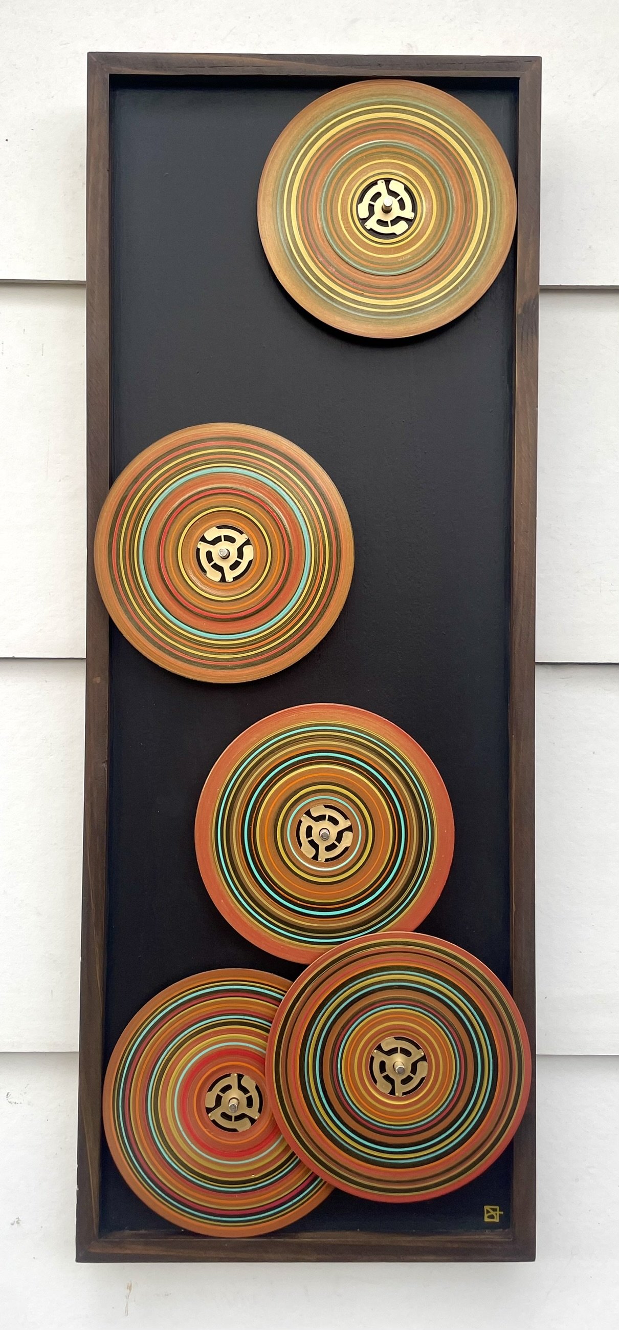 A Golden Playlist
 
12x32 Painted Up-cycled 45 Records on Wood Panel