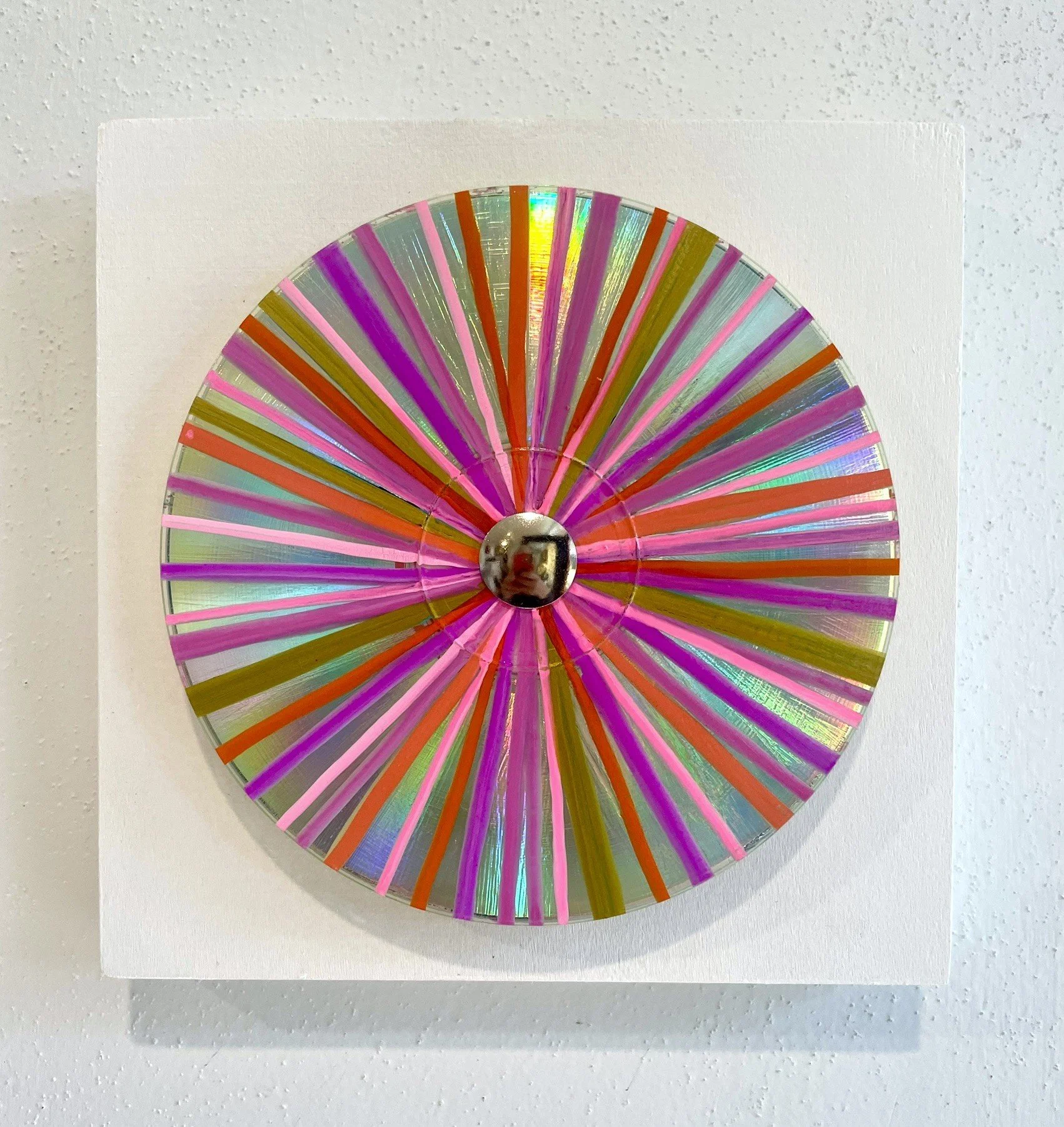 Prismatic Pink
 
6x6 Painted Up-cycled CD on Wood Panel